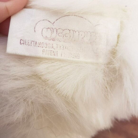 VTG White Teddy Bear Sleepy Blue Eyes Jointed HugginPuff Plush 80s Toy Stuffed - Picture 6 of 10